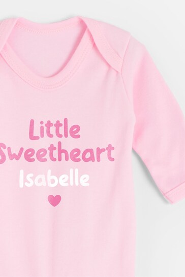 Personalised Little Sweetheart Baby Sleepsuit by Dollymix