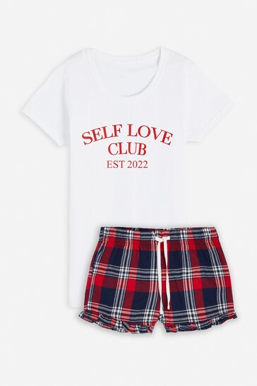 Personalised Self Love Club Pyjama Shorts Set by Dollymix