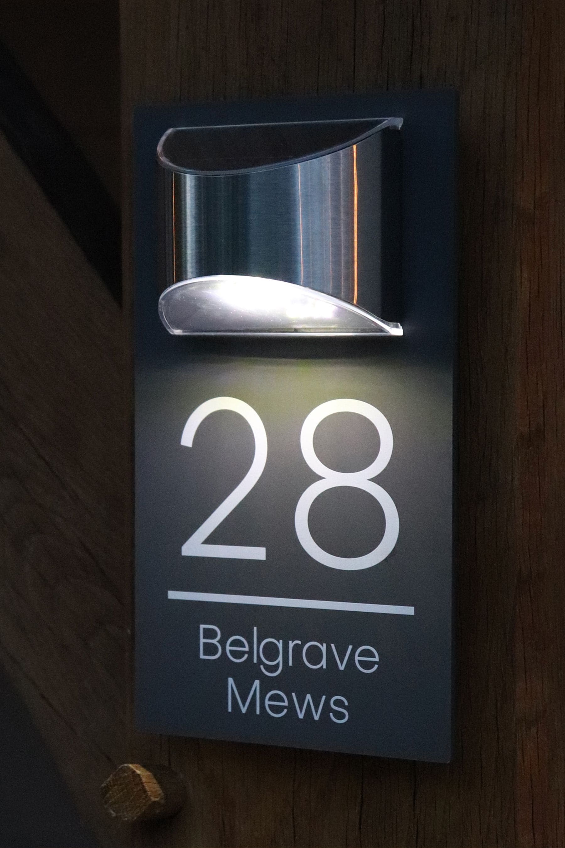 House number signs cheap with lights