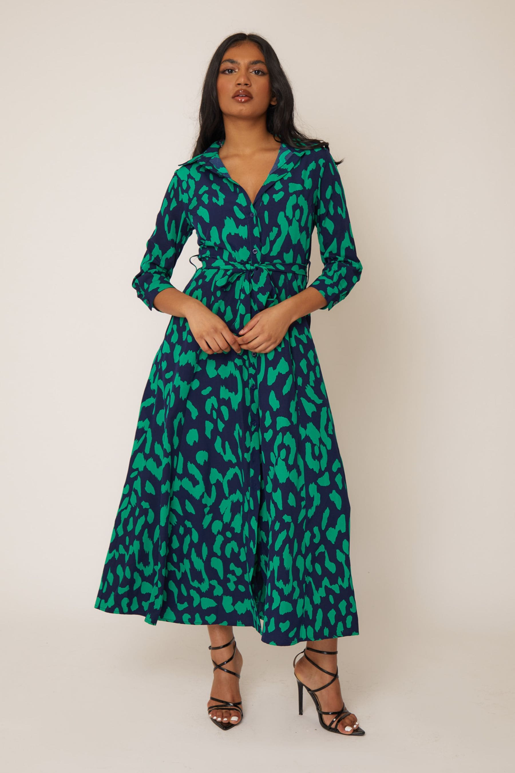 long sleeve leopard print maxi dress