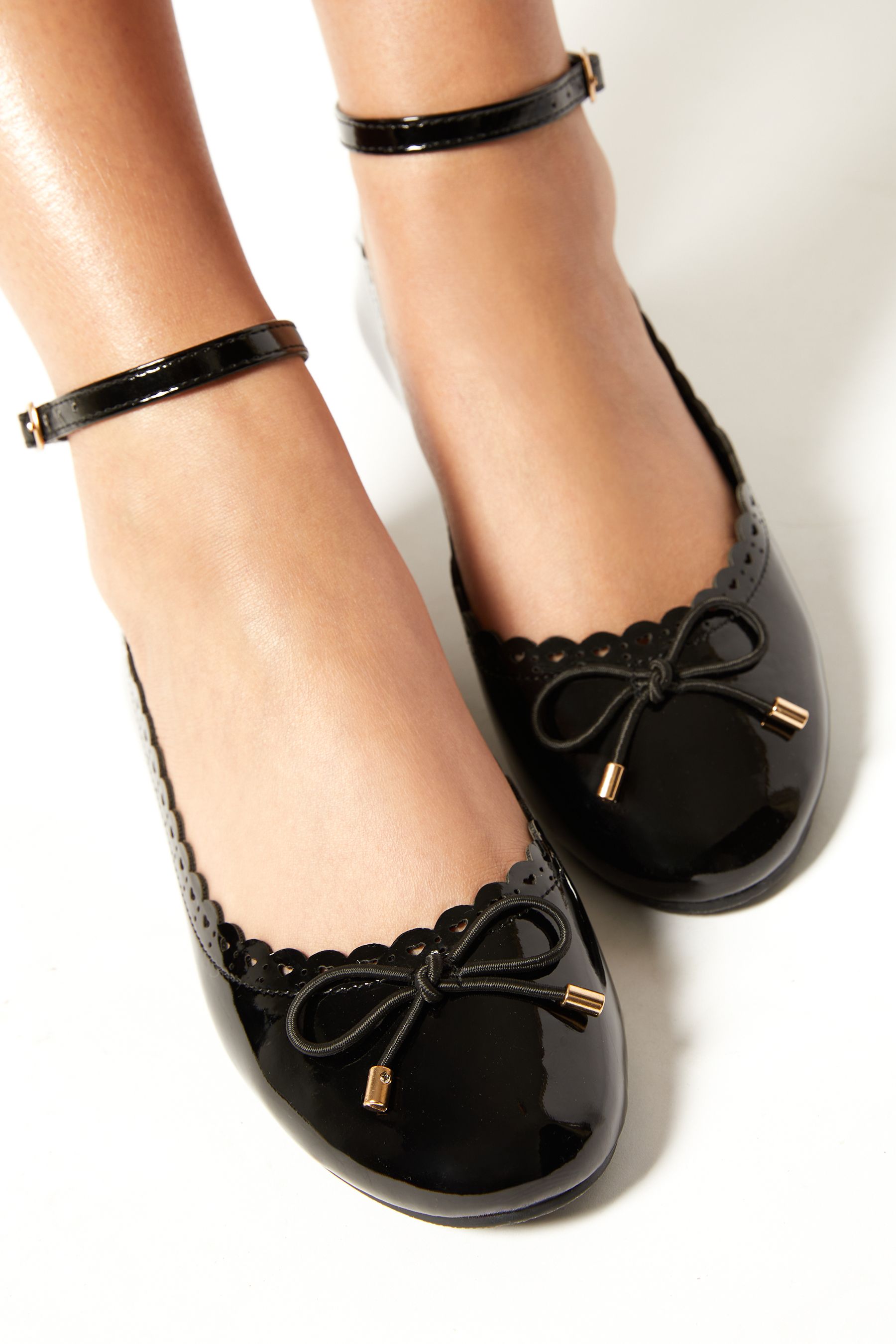 Black patent ballet pumps cheap