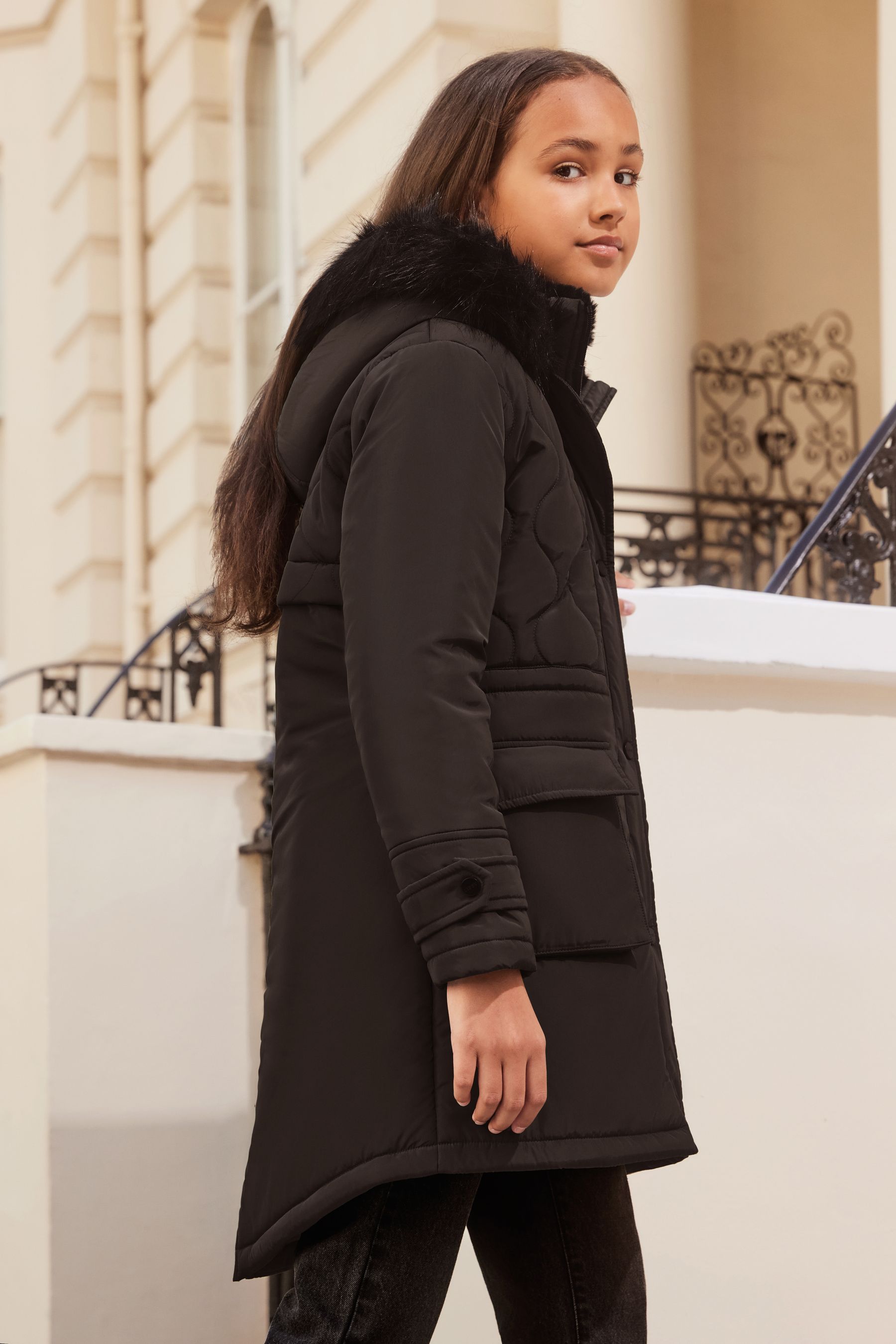 Lipsy black parka sale