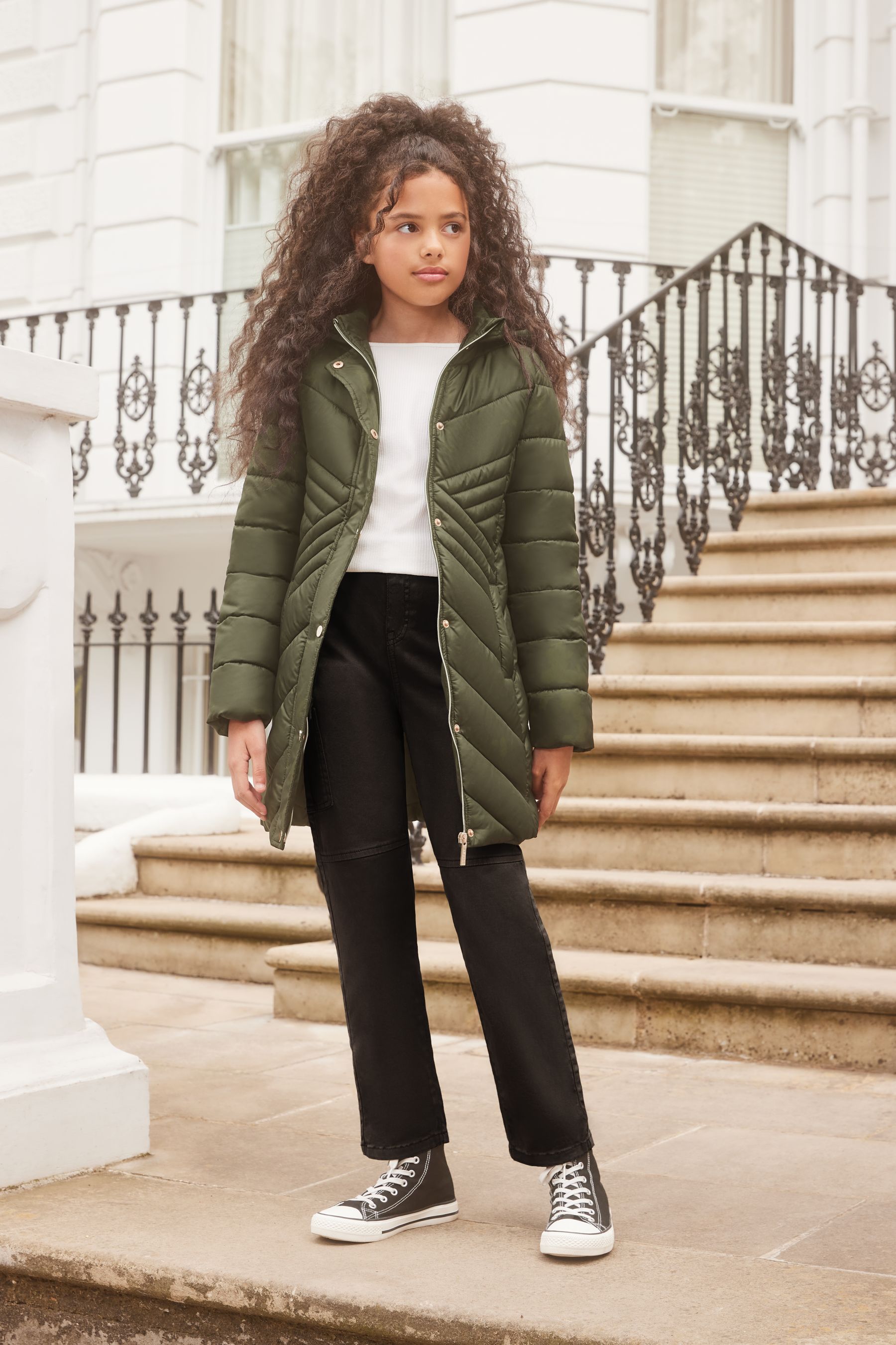 Lightweight longline clearance padded jacket