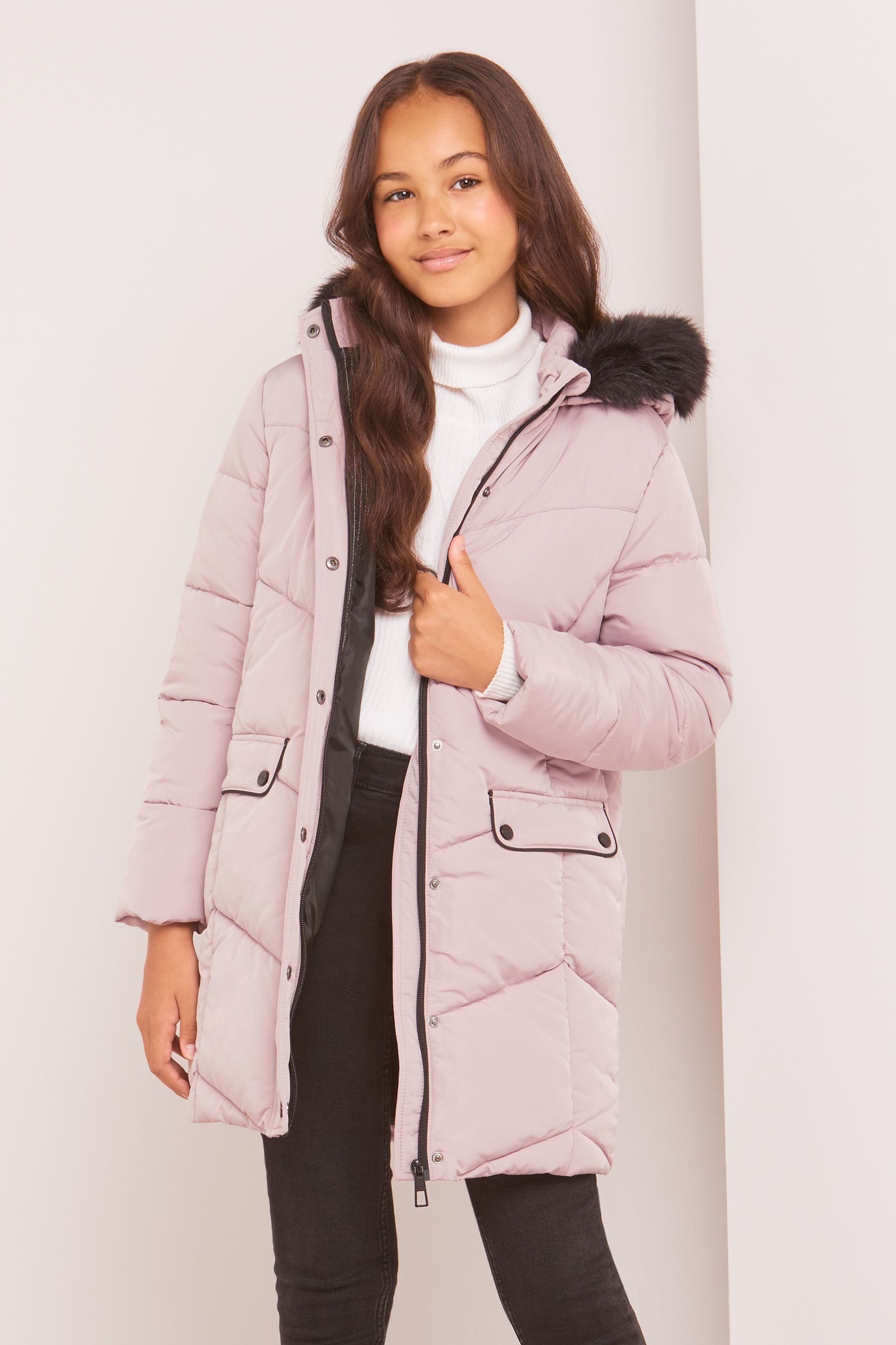 Lipsy luxe faux fur trimmed hood parka shop
