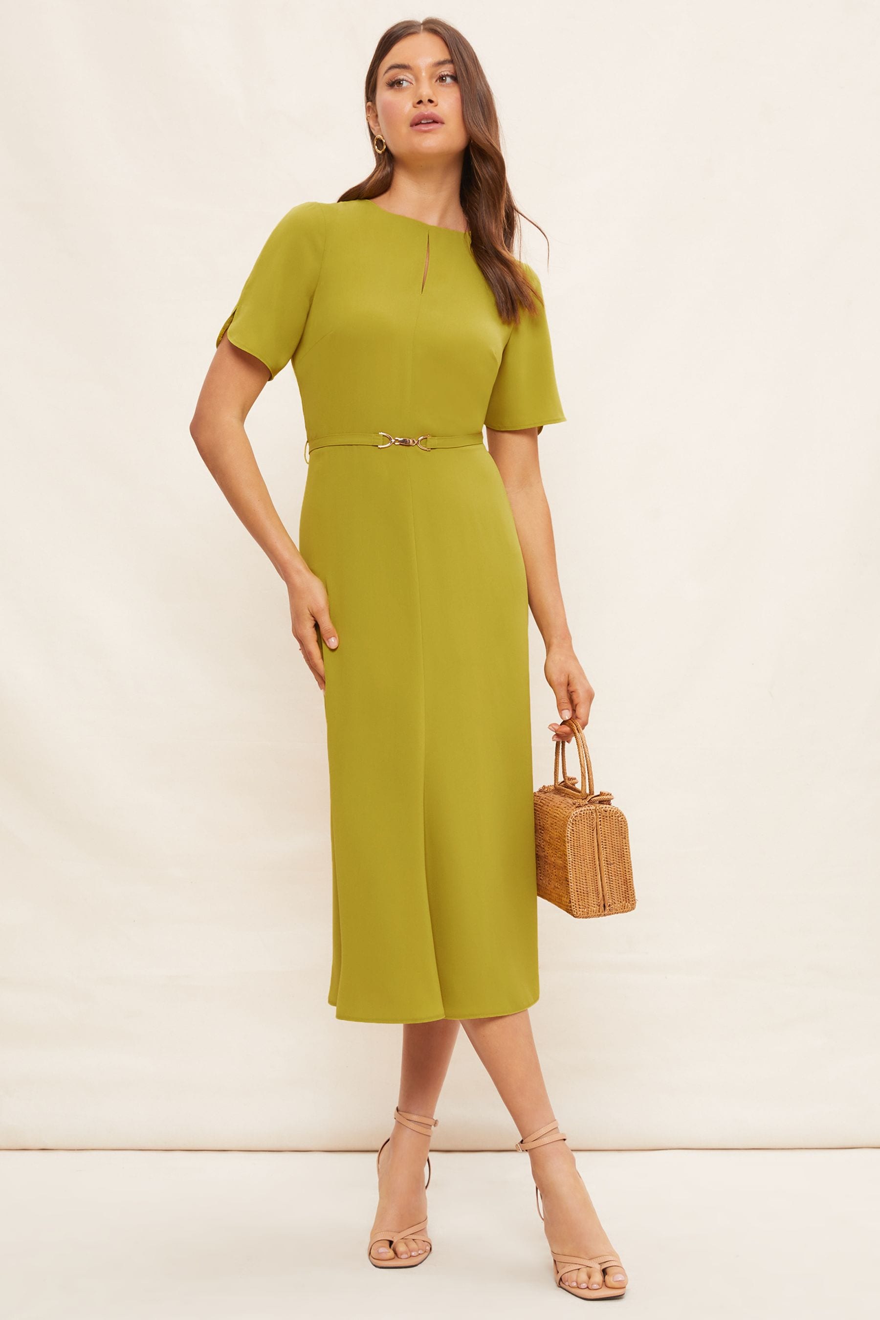 Flute hem midi dress clearance