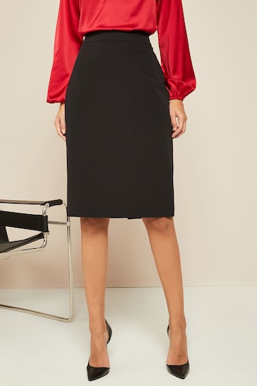 Friends Like These Black Black Tailored Pencil Skirt