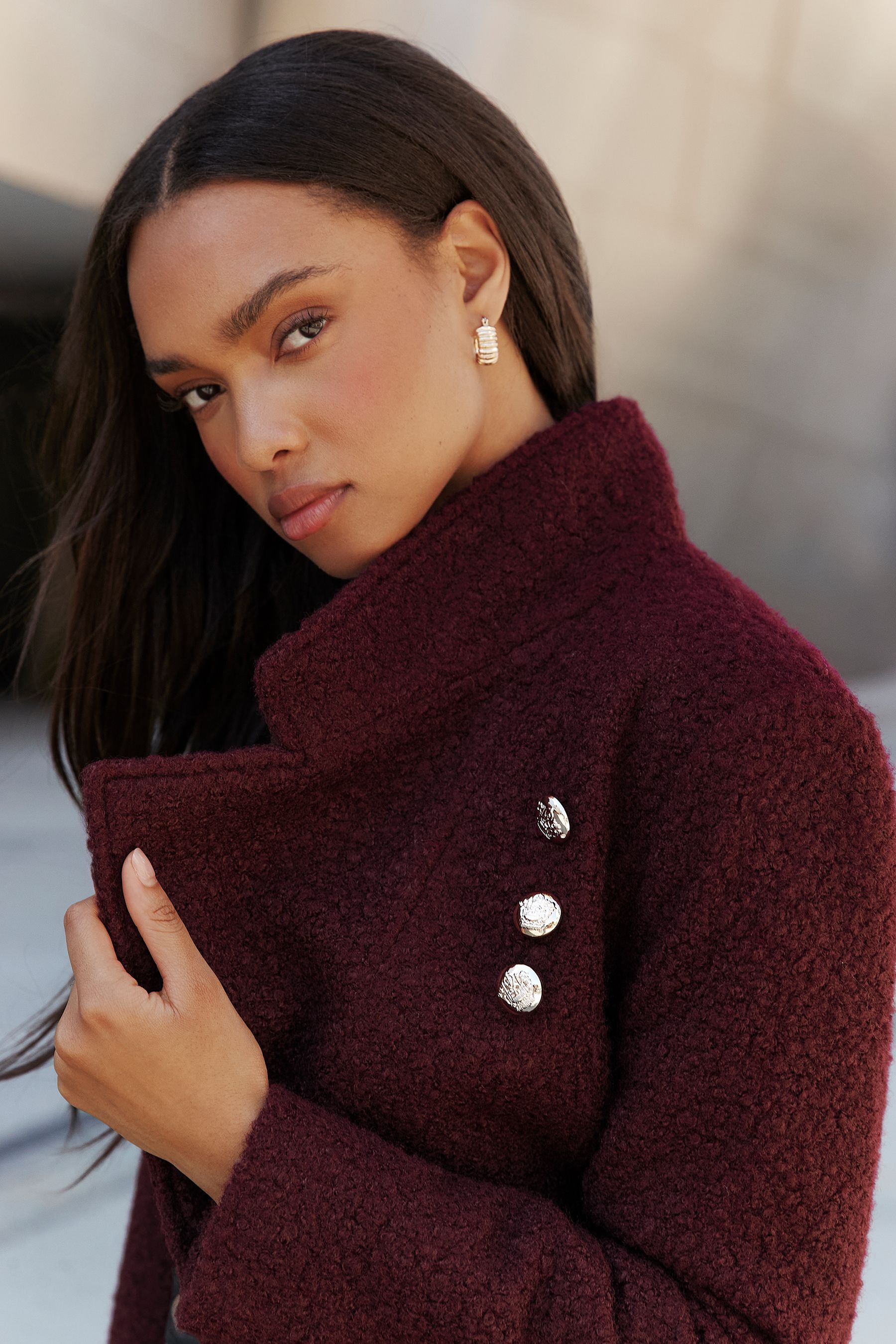 Lipsy top burgundy coat
