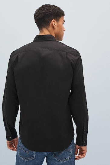 Gap Black Stretch Button-Up Slim Fit Shirt