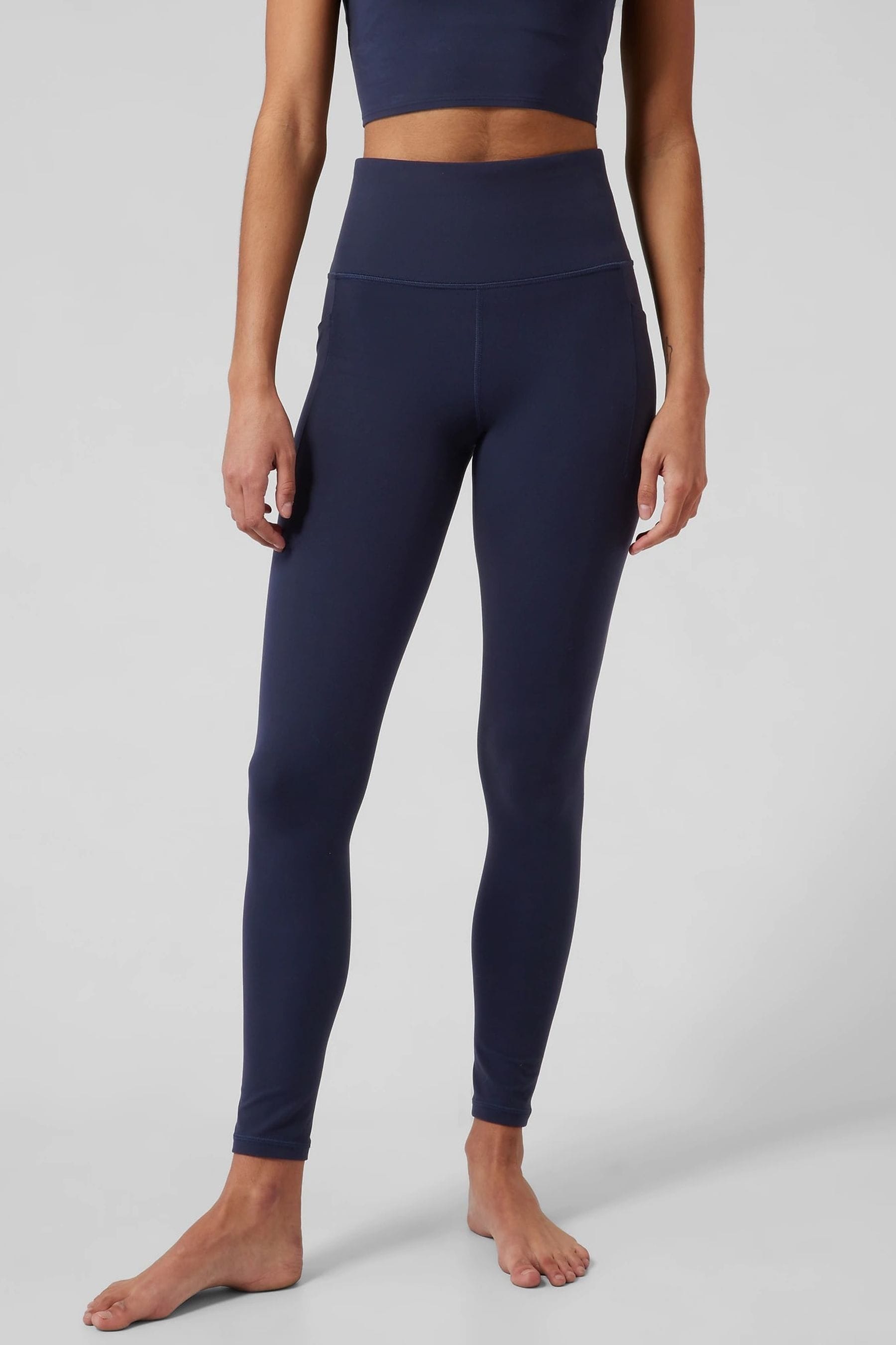 Athleta Navy Salutation High Rise Leggings