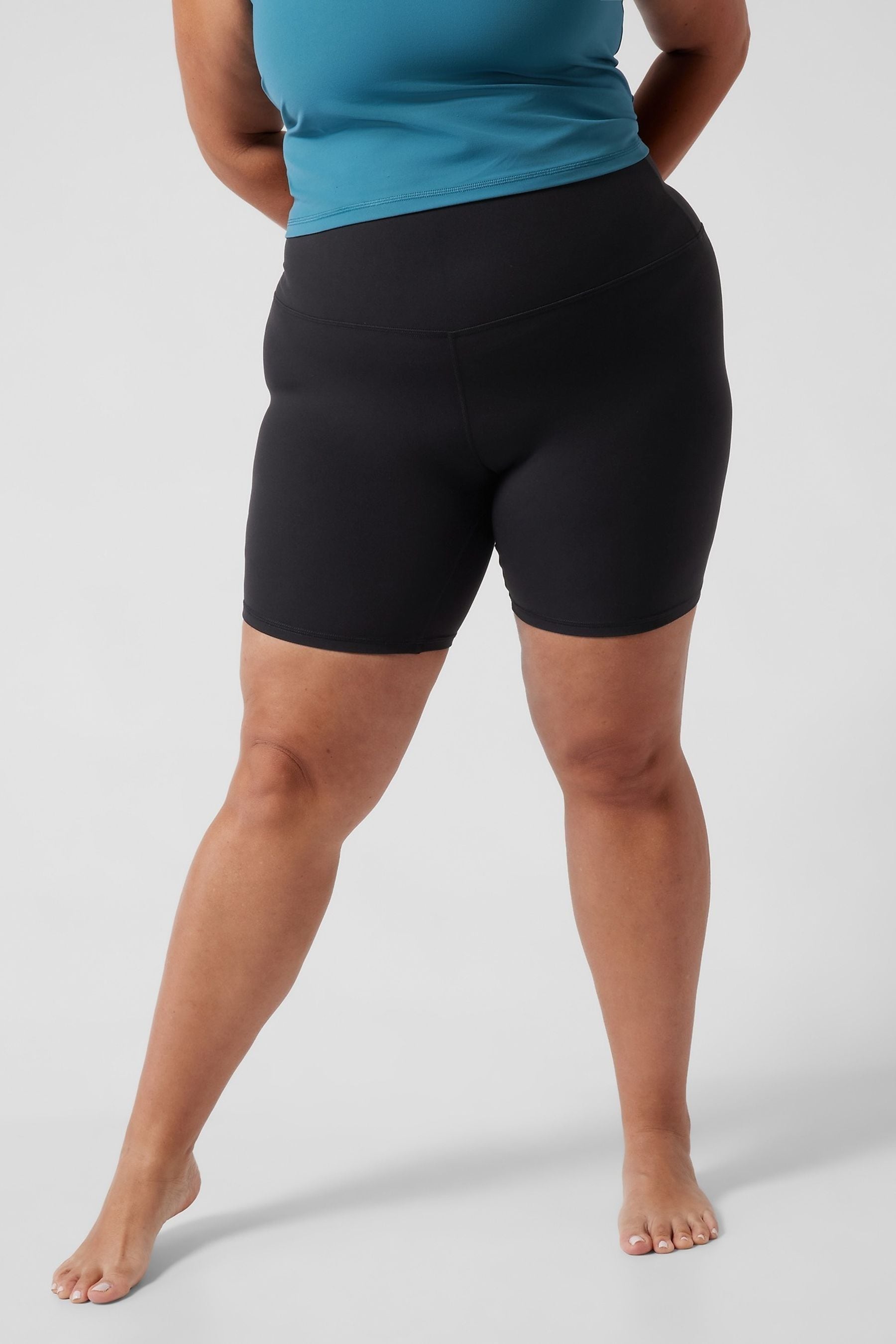 Buy Athleta Black Transcend 5 Inch Mid Rise Cycling Shorts from