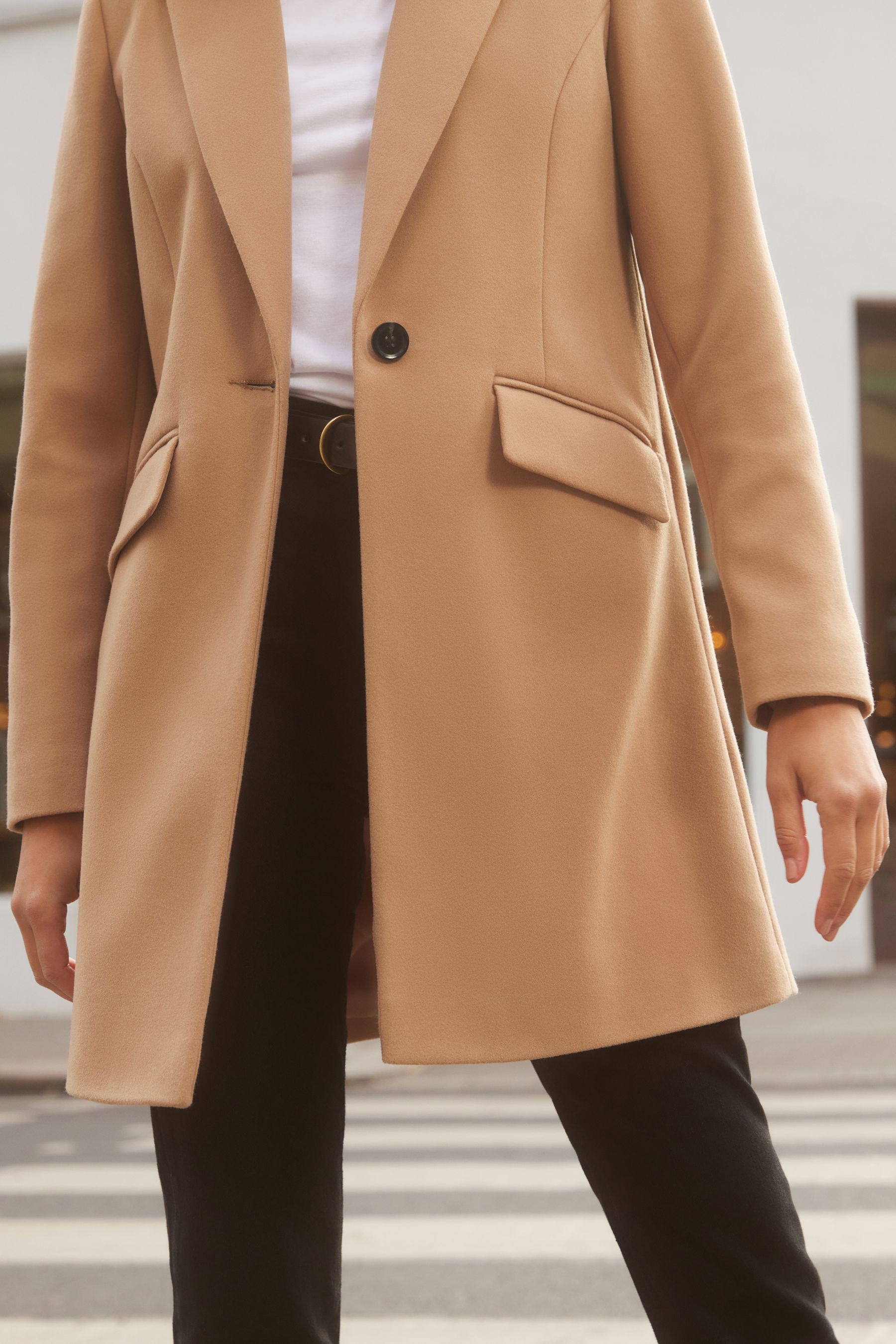 Camel tailored 2025 coat womens