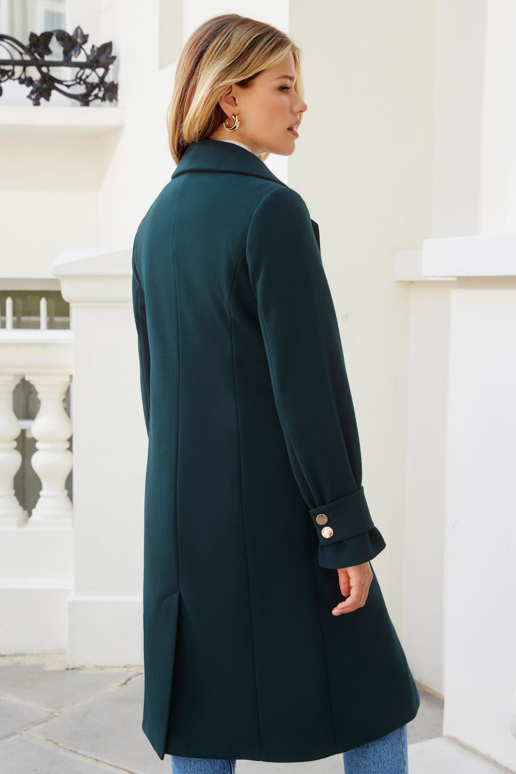 Teal coat womens store