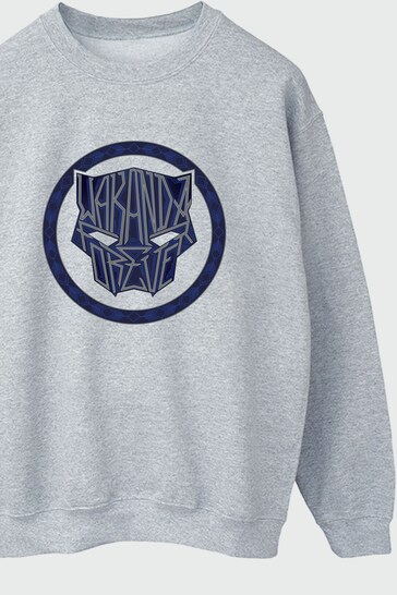 Brands In GREY Marvel Wakanda Forever Tribal Icon Boys Heather Grey Sweatshirt