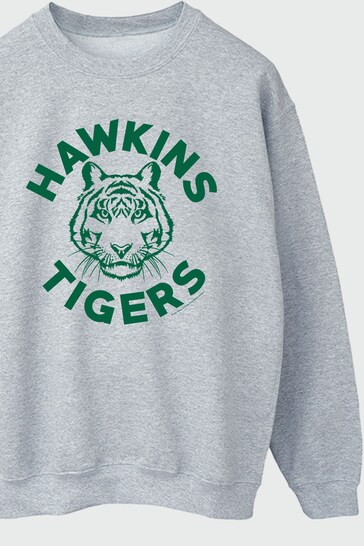 Buy Brands In GREY Netflix Stranger Things Hawkins Tigers Women Heather  Grey Sweatshirt from the Next UK online shop