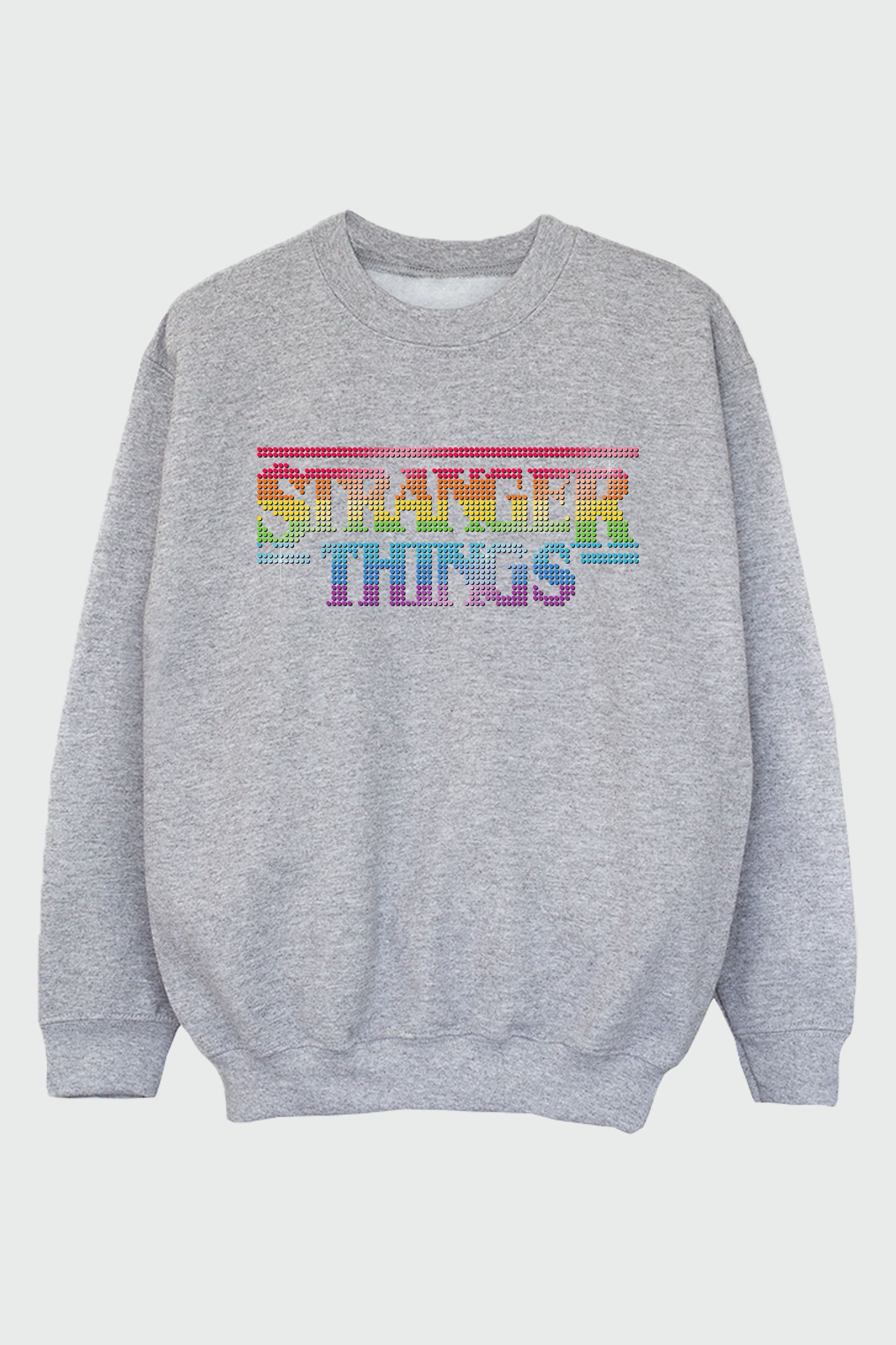 Buy Brands In GREY Netflix Stranger Things Rainbow Dot Logo Girls