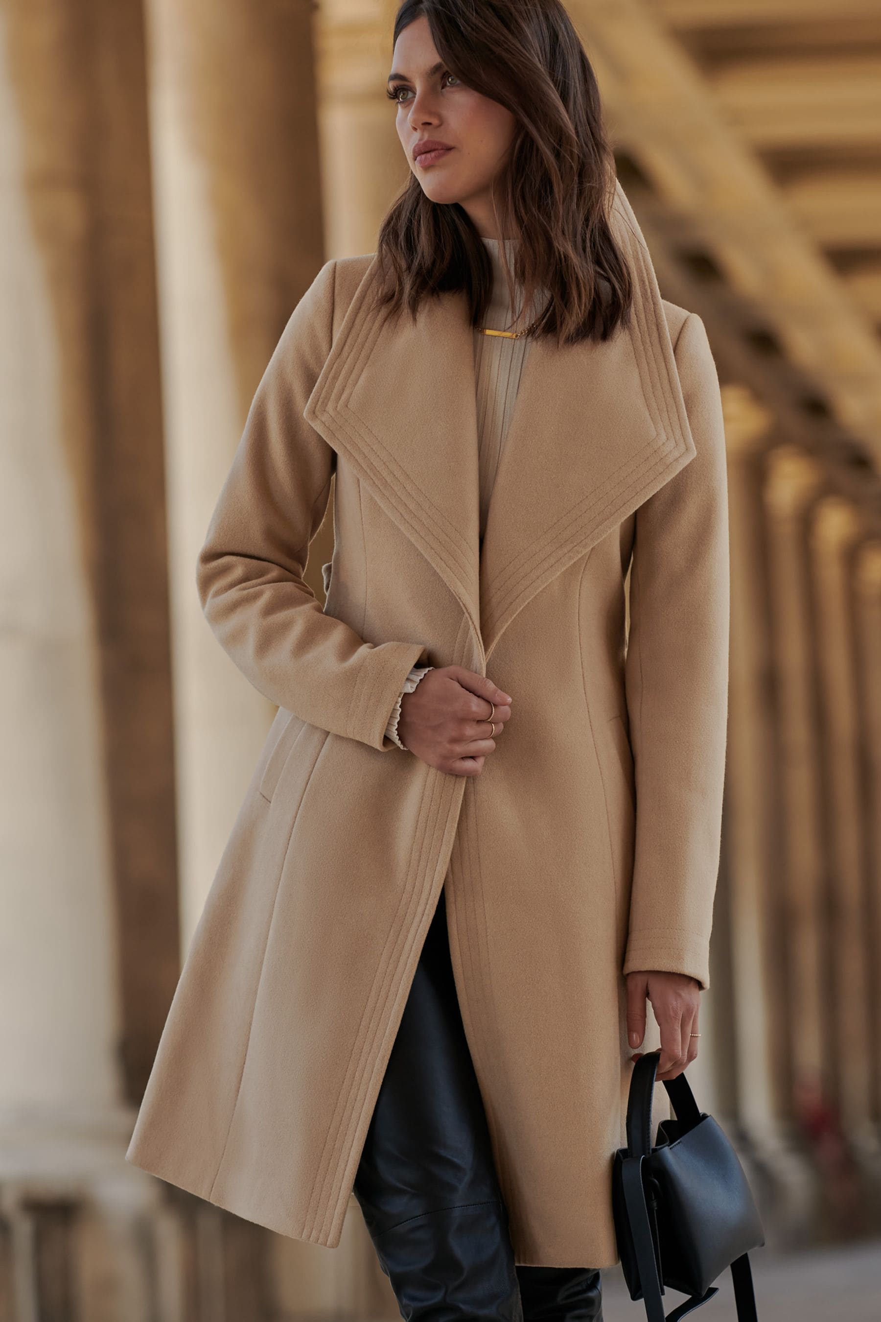 Lipsy wool blend 2024 belted coat