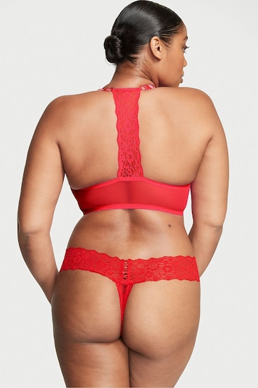Victoria's Secret Lipstick Red Thong Lace Knickers