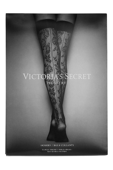 Victoria's Secret Black Lace Top Fishnet Stockings