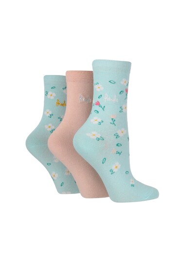 Pringle Blue Floral Design Socks