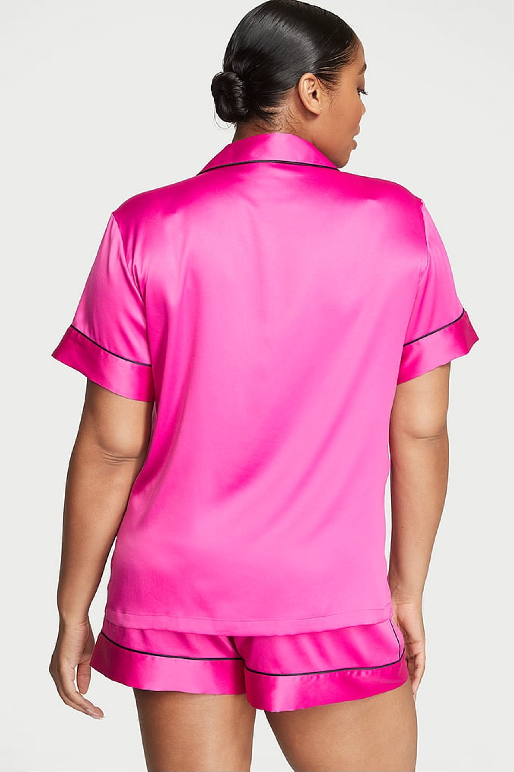 Buy Victoria s Secret Fuchsia Frenzy Pink Satin Short Pyjamas from