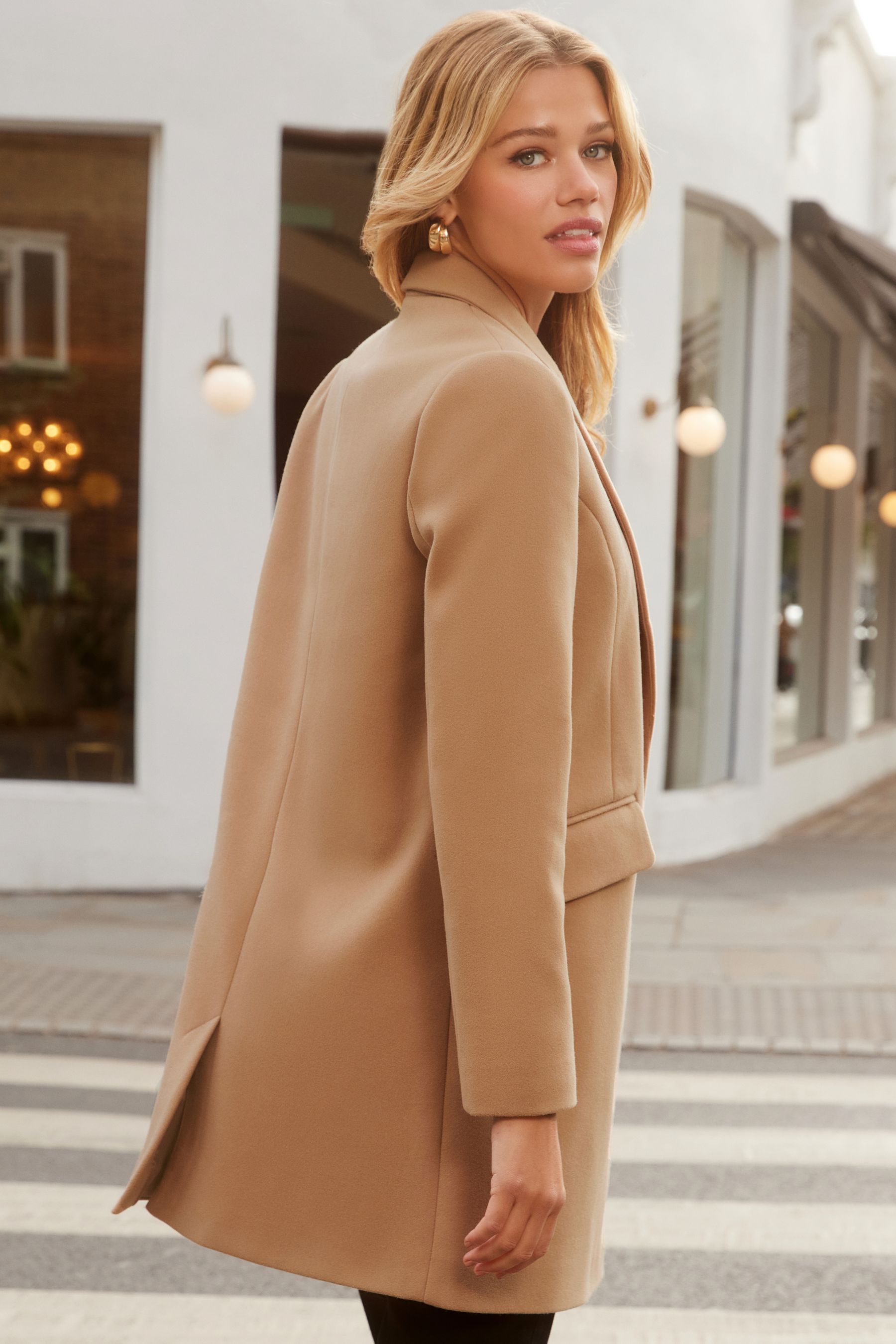 Ladies petite camel coat best sale