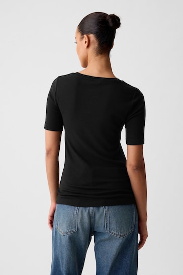 Gap Black Modern Crew Neck Short Sleeve T-Shirt