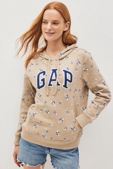 Buy Gap Beige and Blue Floral Logo Fleece Hoodie from the Next UK online  shop