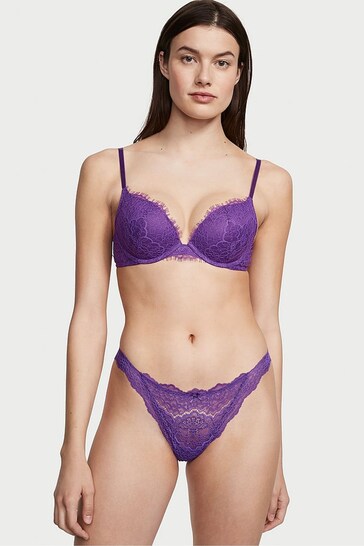 Victoria's Secret Violetta Purple Lace Thong Knickers