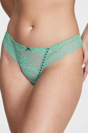 Victoria's Secret Parasail Green Ribbon Slot Thong Knickers