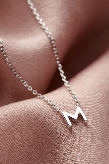 Personalised Petite Silver Initial Necklace by Posh Totty