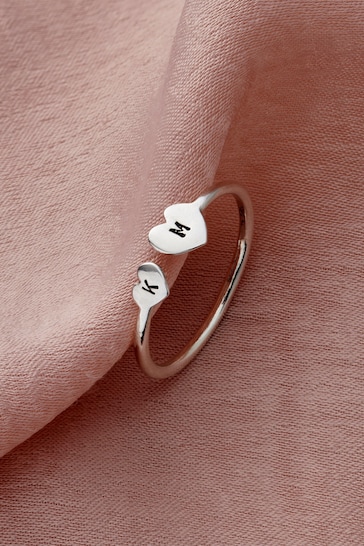 Personalised Heart Open Ring by Posh Totty