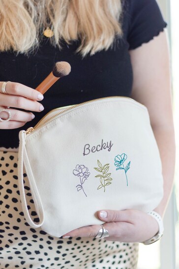 Personalised Small Embroidered Makeup Bag