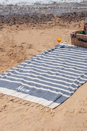 Personalised Striped Hammam Beach Towel
