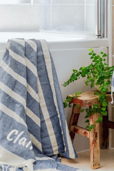 Personalised Striped Hammam Beach Towel