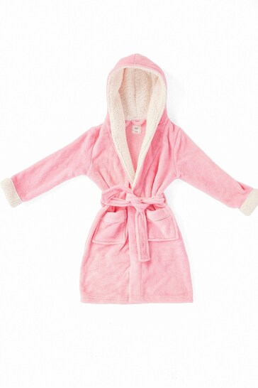 Chelsea Peers Pink Fluffy Hooded Dressing Gown - Kids