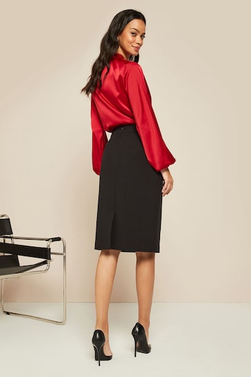 Friends Like These Black Petite Tailored Pencil Skirt