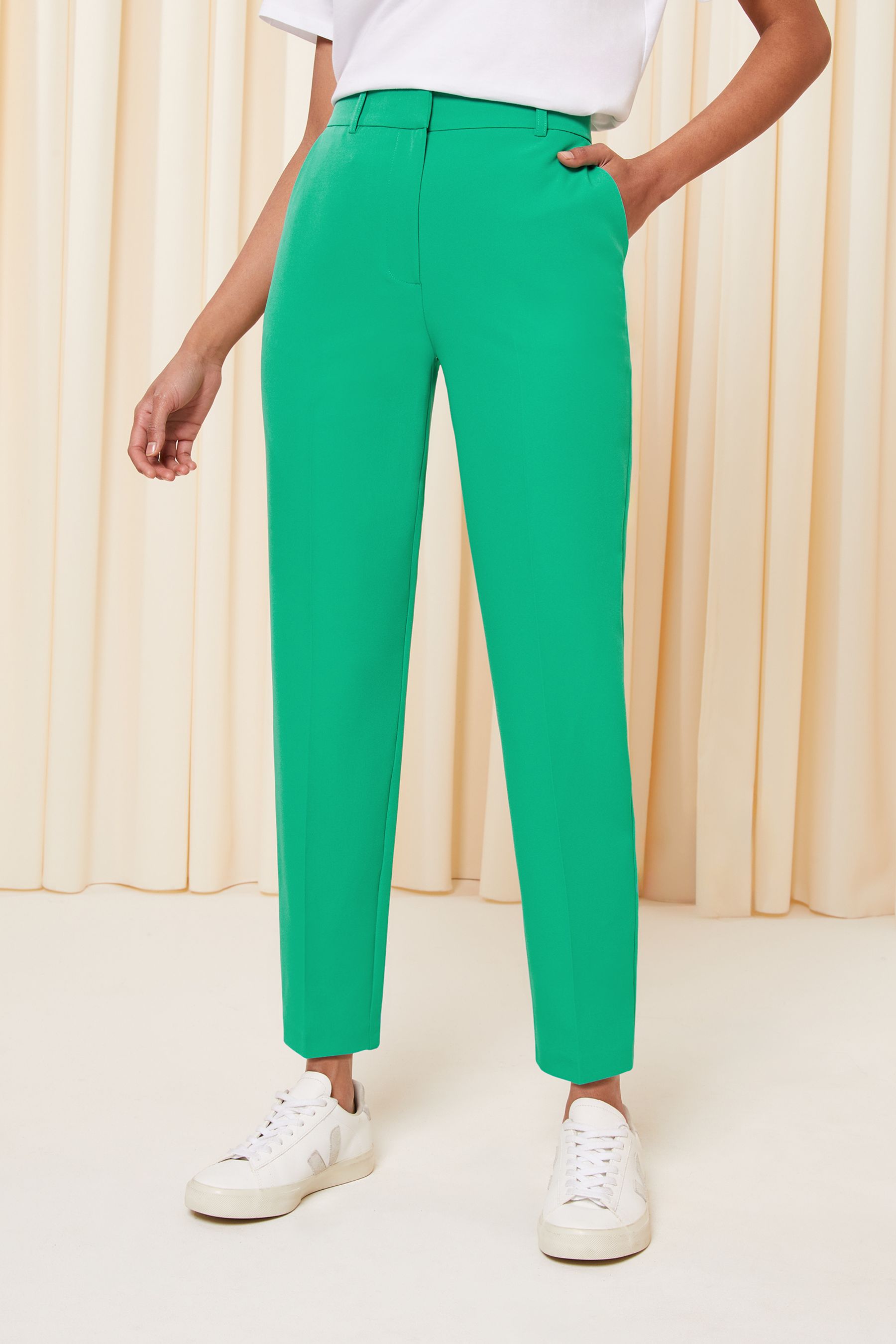 Green ankle outlet grazer trousers