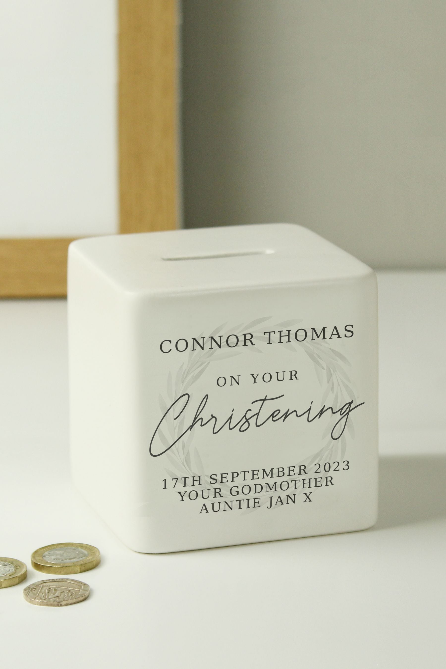 Money box for sales christening