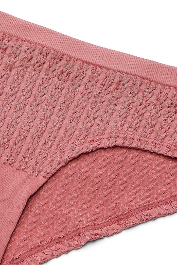 Victoria's Secret PINK Soft Begonia Pink Cable Knit Seamless Hipster Knickers