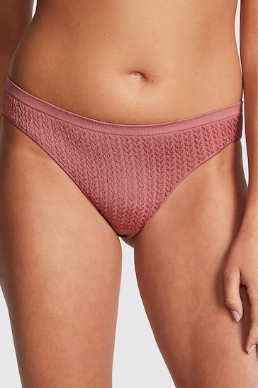Victoria's Secret PINK Soft Begonia Pink Cable Knit Seamless Bikini Knickers