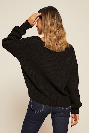 Friends Like These Black Petite Off The Shoulder Jumper