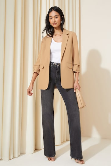 Friends Like These Camel Nude Edge to Edge Tailored Blazer