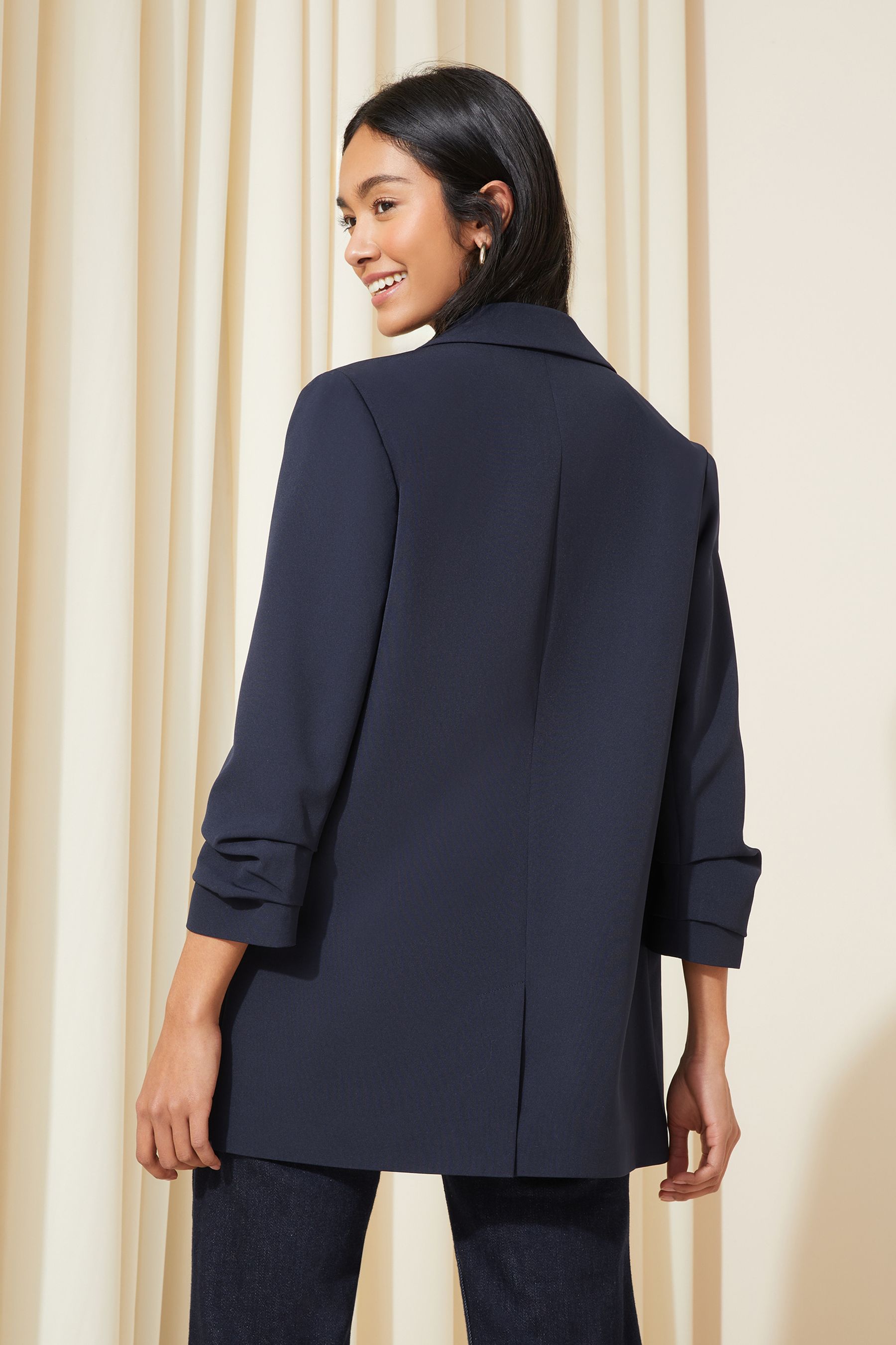 Navy edge discount to edge coat