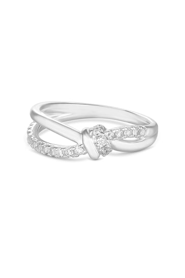 Simply Silver Sterling Silver Cubic Zirconia Knot Ring