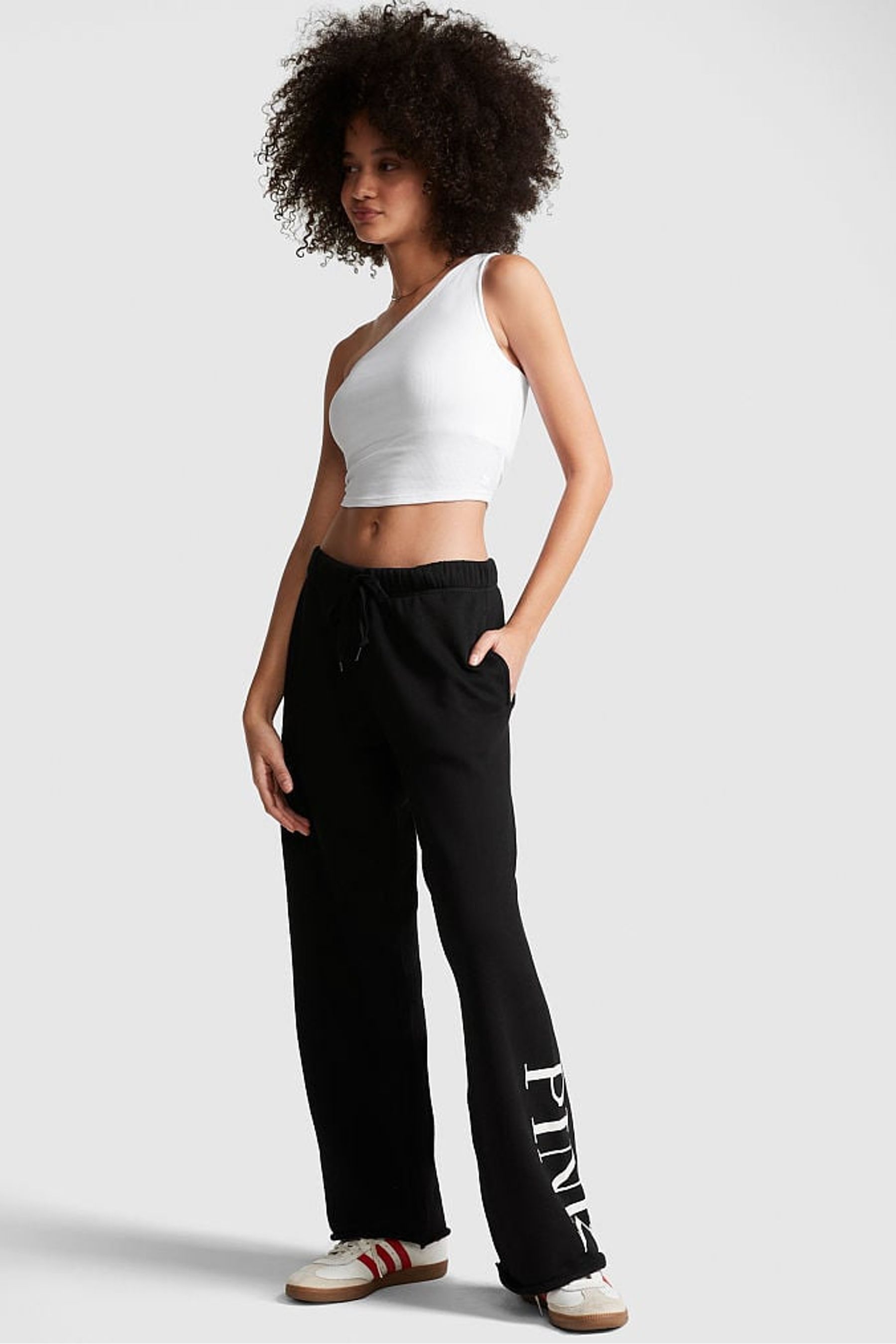 Buy Victoria s Secret PINK Pure Black Fleece Heritage Jogger from