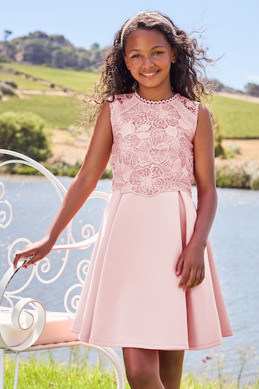 Lipsy Blush Pink Lace Bodice Occasion beautiful Dress