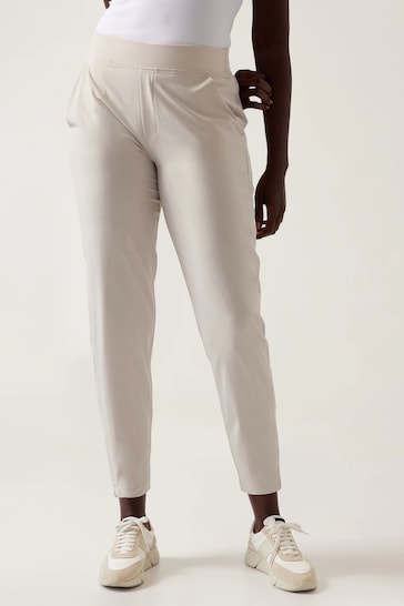Buy Athleta Cream Brooklyn Mid Rise Featherweight Ankle Trousers from the  Next UK online shop