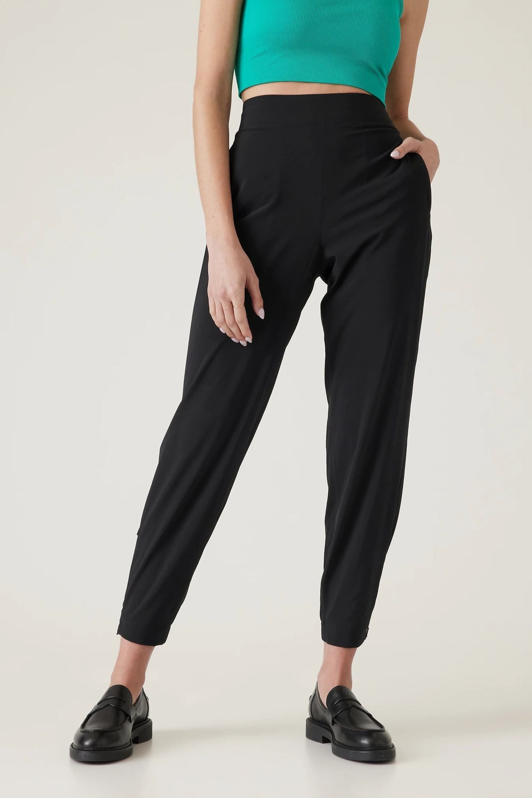Athleta Black Brooklyn Mid Rise Featherweight Joggers