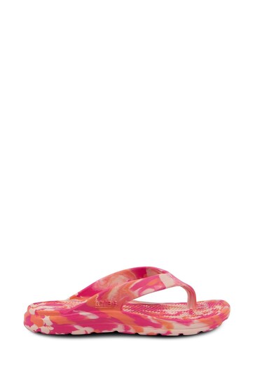 Totes Pink Tie Dye Solbounce Ladies Toe Post Flip Flop Sandals