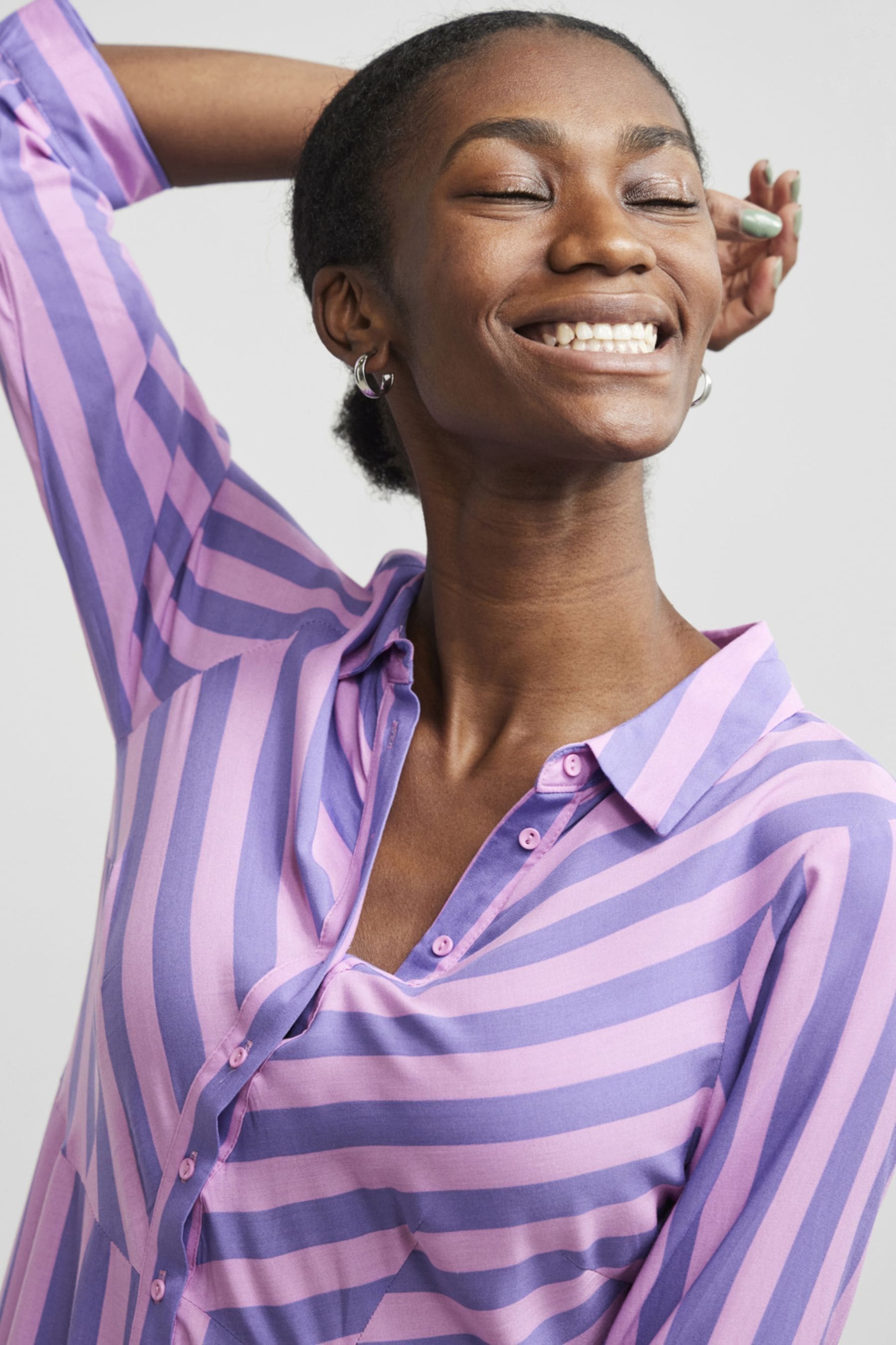 Striped cheap purple shirt